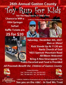 Dec 4 - Gaston County Toy Run For Kids