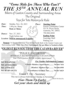 Nov 28 - Bikers of Gaston County Toy Run