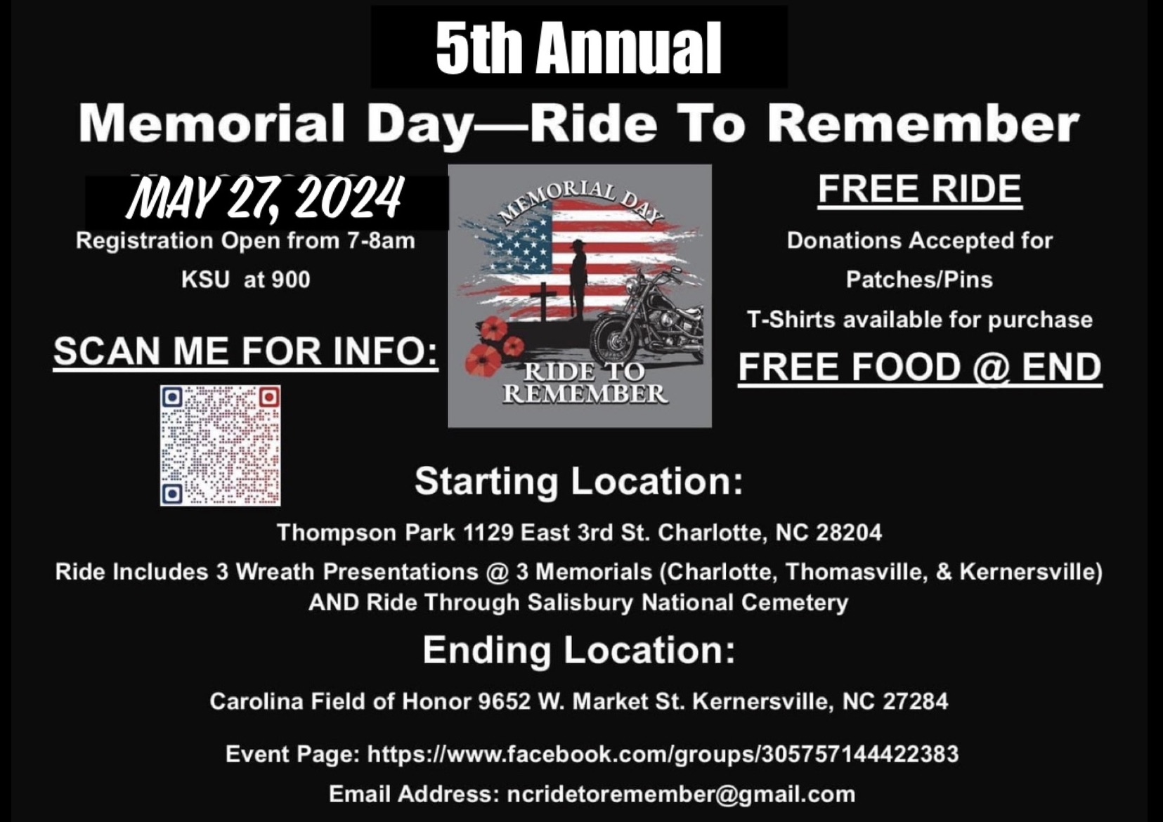 Memorial Day Ride to Remember | May 27