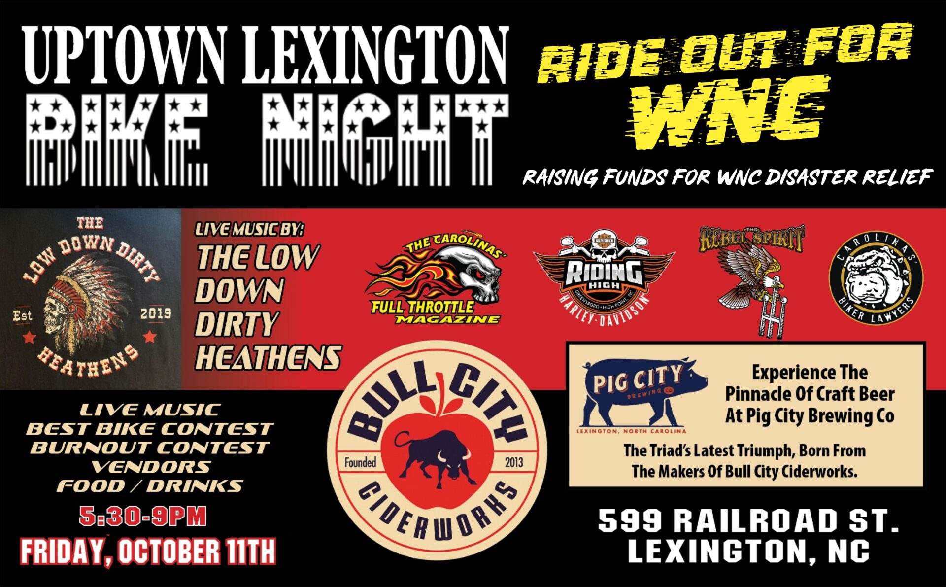 October Bull City Bike Night | Lexington NC