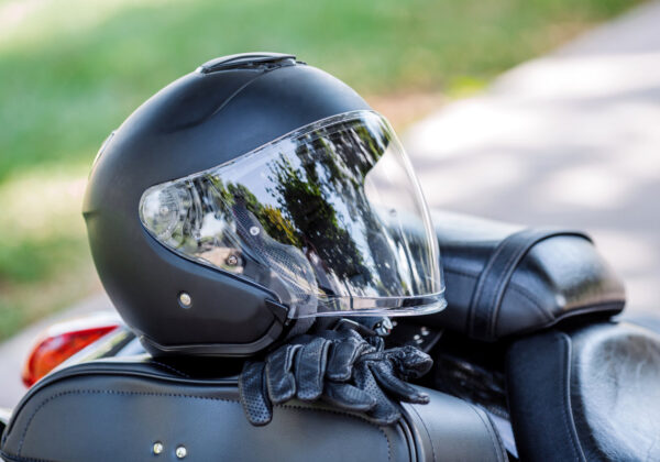 helmet and motorcycle