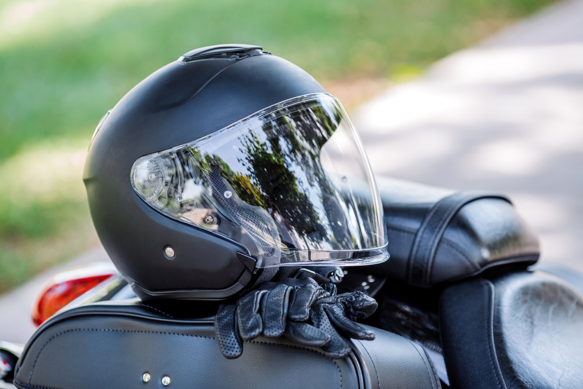 helmet and motorcycle