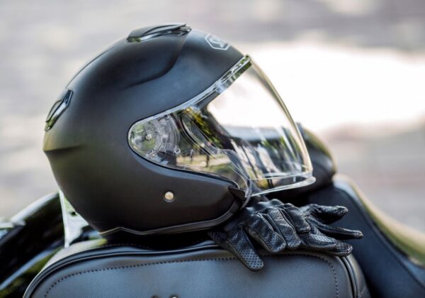 helmet and motorcycle