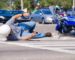 Motorcycle Wreck in Busy Intersection